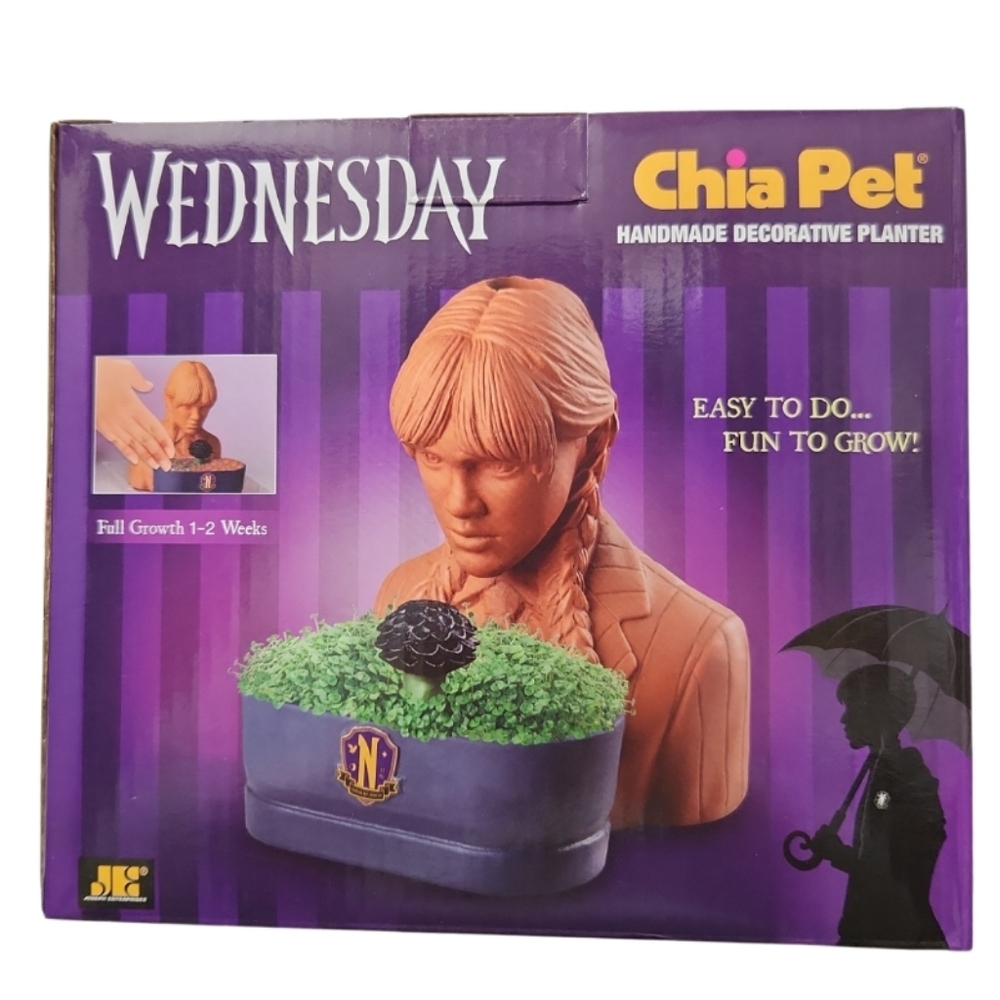 Wednesday Addams Chia Pet Pottery Planter Kit